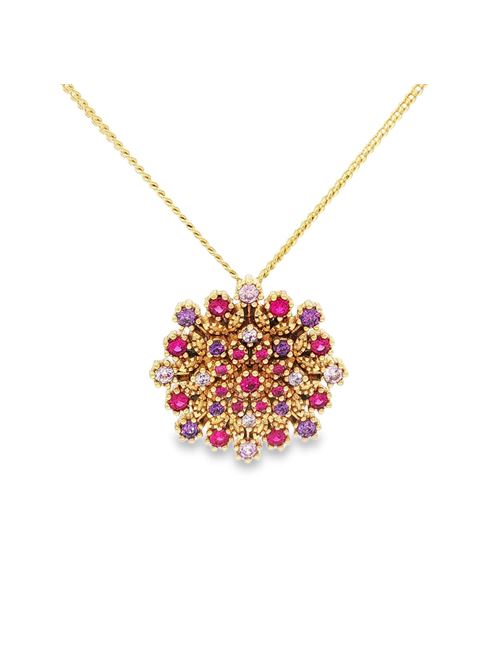 Flake gold morganite&ametista&fucsia necklace GOCCIAZZURRA JEWELS | CLFLAKEOROFUCSIA